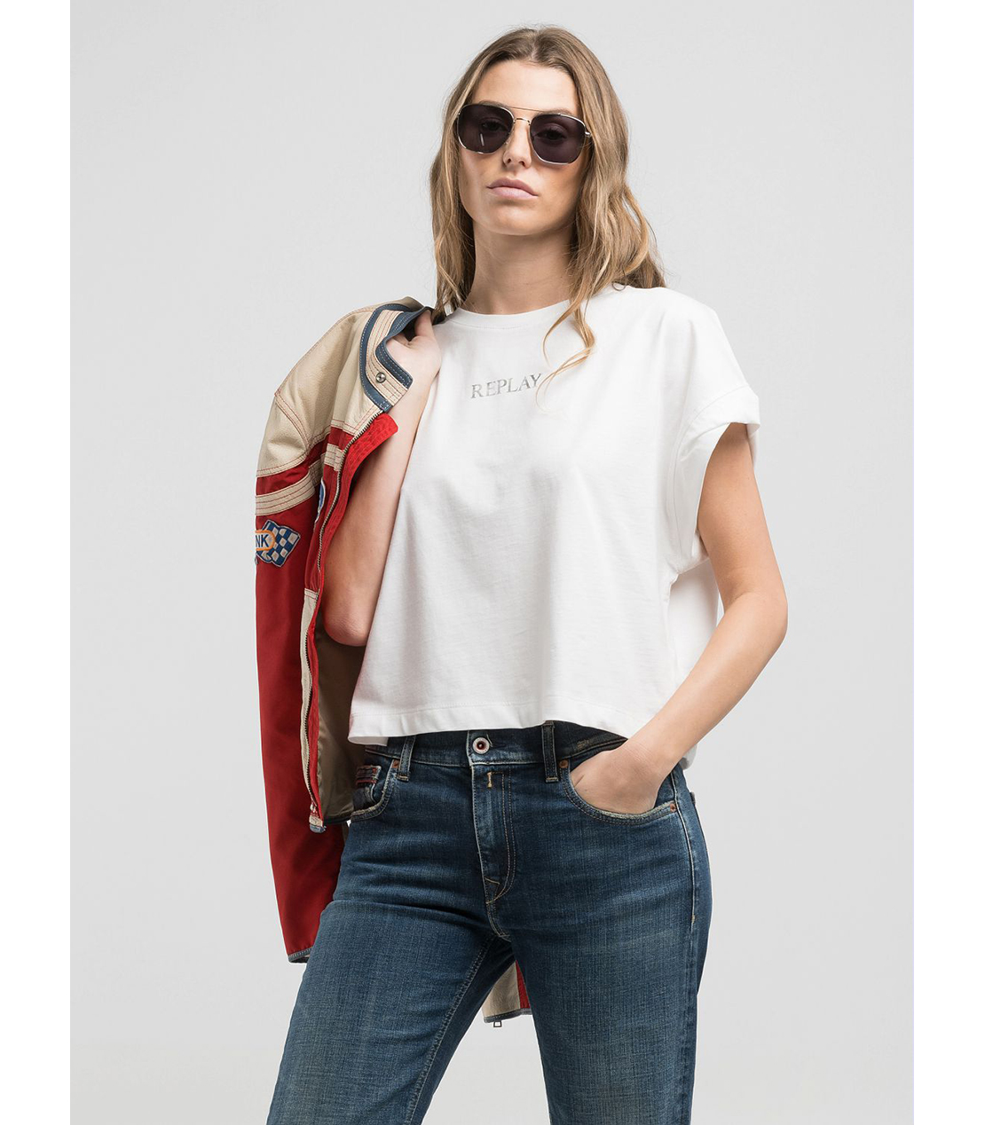 ロゴプリント入りクロップドTシャツ 詳細画像 オフホワイト 3